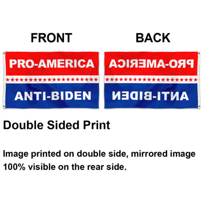 Fyon Donald Trump Biden Flag 2024 Pro-America Anti Flag Indoor and Outdoor Banner