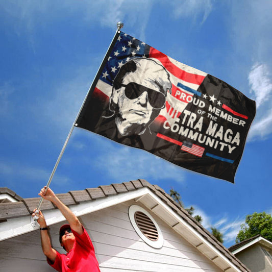 Fyon Donald Trump Flag Proud Ultra Maga Indoor and Outdoor Banner
