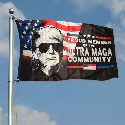 Fyon Donald Trump Flag Proud Ultra Maga Indoor and Outdoor Banner