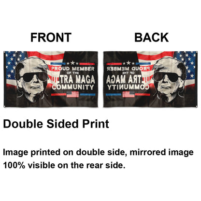 Fyon Donald Trump Flag Proud Ultra Maga Indoor and Outdoor Banner