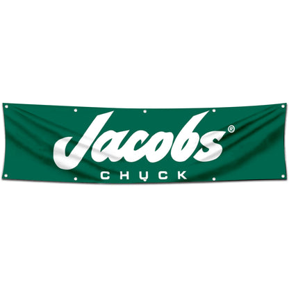 Fyon Drill Chucks Garage shop Decor Banner Works for Jacob chuck Flag 2x8 Feet