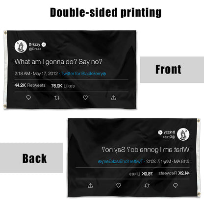 Fyon Drizzy Funny twitter Flag Banner What am I gonna do Say No Flag Indoor and Outdoor Banner