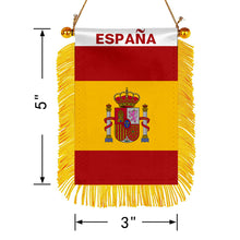 España Mini Car Rearview Mirror Flag Banner - 2PC