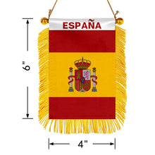 España Mini Car Rearview Mirror Flag Banner - 2PC