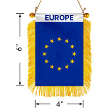 Europe Mini Car Rearview Mirror Flag Banner - 2PC