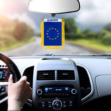 Europe Mini Car Rearview Mirror Flag Banner - 2PC