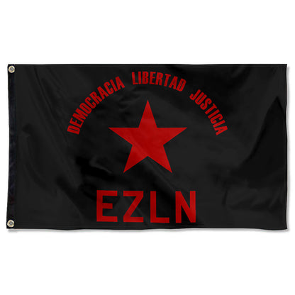 Fyon EZLN Democracia Libertad Justicia Flag  Indoor and Outdoor Banner