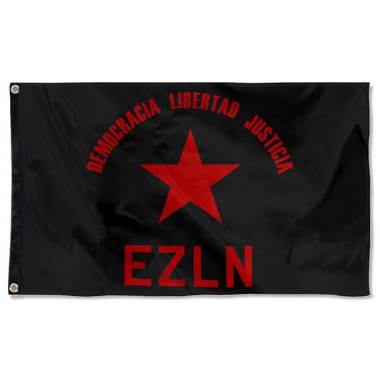 Fyon EZLN Democracia Libertad Justicia Flag  Indoor and Outdoor Banner