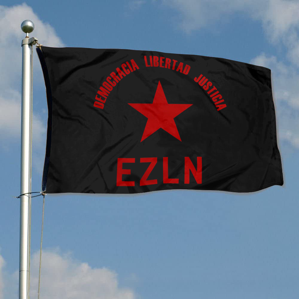 Fyon EZLN Democracia Libertad Justicia Flag  Indoor and Outdoor Banner
