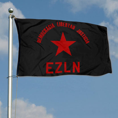 Fyon EZLN Democracia Libertad Justicia Flag  Indoor and Outdoor Banner