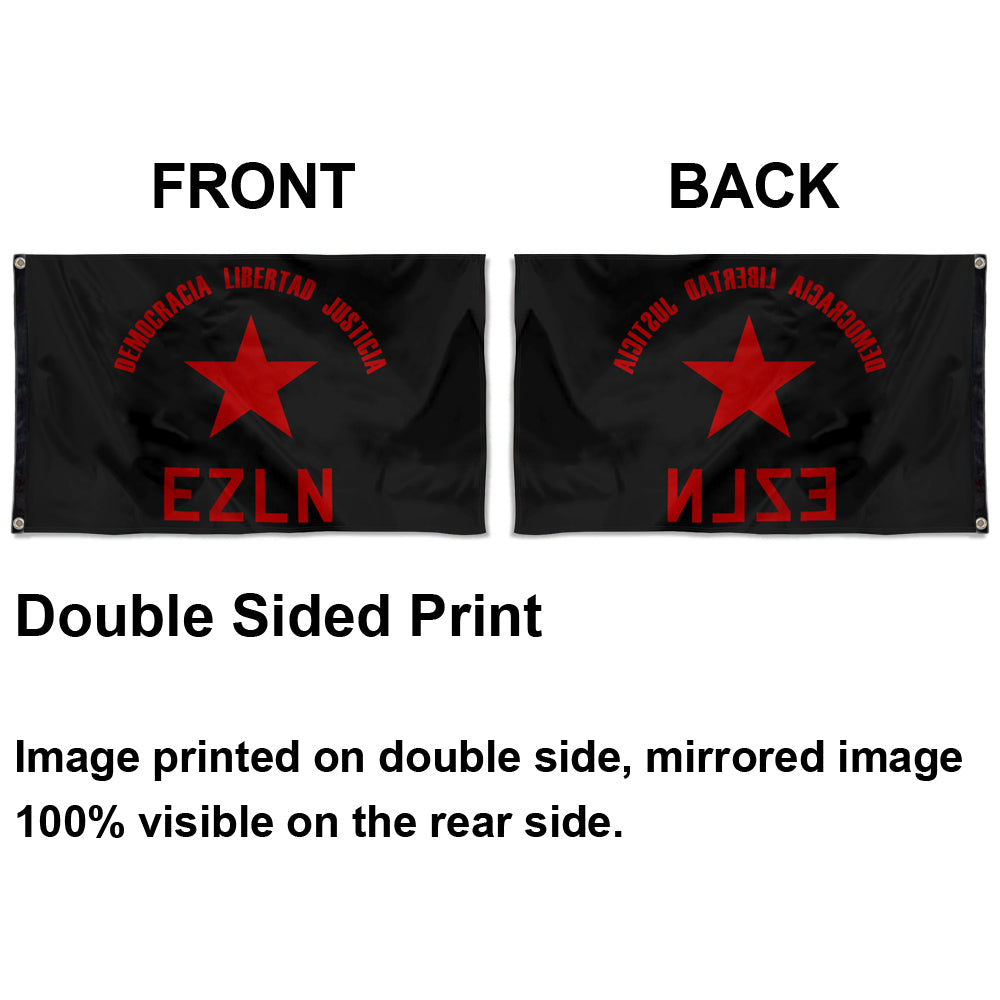 Fyon EZLN Democracia Libertad Justicia Flag  Indoor and Outdoor Banner