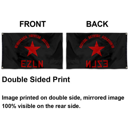 Fyon EZLN Democracia Libertad Justicia Flag  Indoor and Outdoor Banner