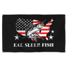 Fyon Eat. Sleep. Fish Flag Memorable Flag Indoor and outdoor banner