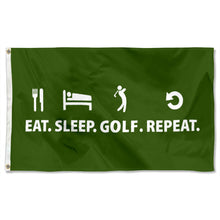 Fyon Eat. Sleep. Golf. Repeat - Flag Indoor and outdoor banner