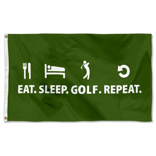 Fyon Eat. Sleep. Golf. Repeat - Flag Indoor and outdoor banner