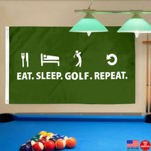 Fyon Eat. Sleep. Golf. Repeat - Flag Indoor and outdoor banner