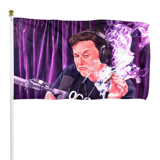 Fyon Elon Musk Smoking Flag  Indoor and Outdoor Banner