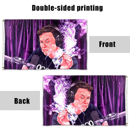 Fyon Elon Musk Smoking Flag  Indoor and Outdoor Banner