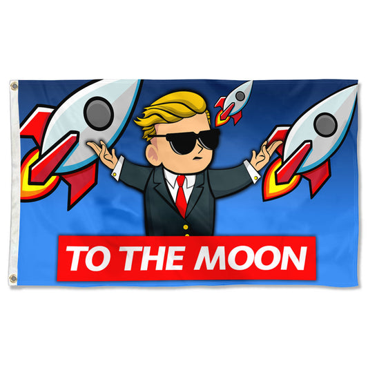 Fyon Elon Musk to the moon Flag Banner