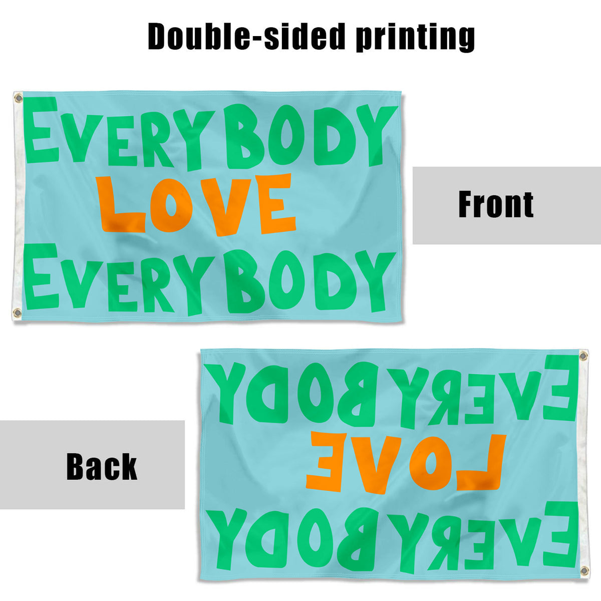 Fyon Everybody Love Everybody Flag Indoor and outdoor banner