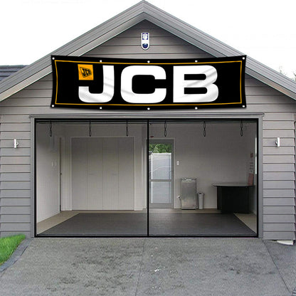 Fyon Excavator Garage shop Decor Banner Works for JCB Flag 2x8 Feet