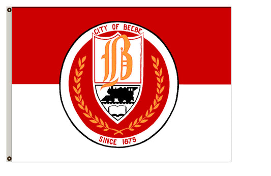 Fyon Arkansas banner city of Beebe flag