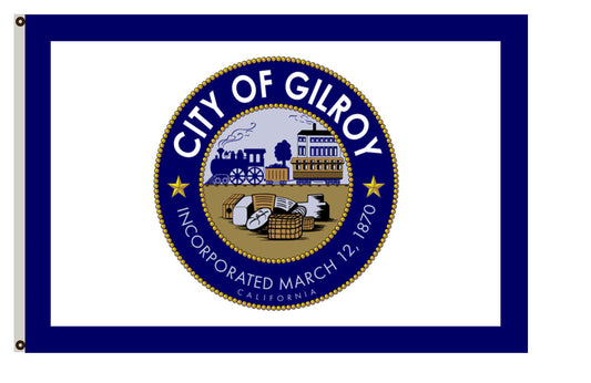 Fyon California banner City of Gilroy flag
