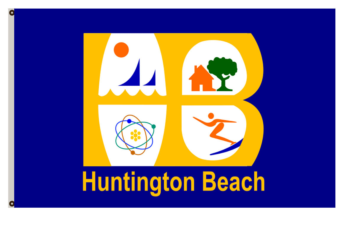 Fyon California banner City of Huntington Beach flag