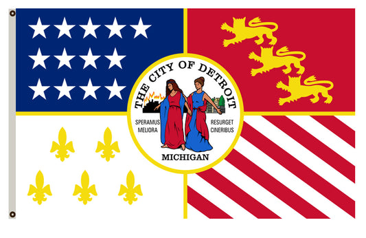 Fyon Michigan banner City of Detroit Flag