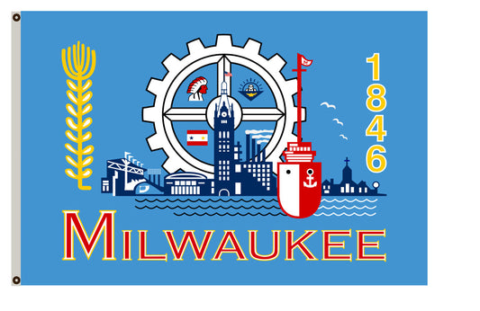 Fyon Wisconsin banner City of Milwaukee Flag