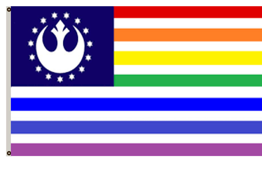 Fyon Star Wars Star Trek fans banner Rebel Alliance flag