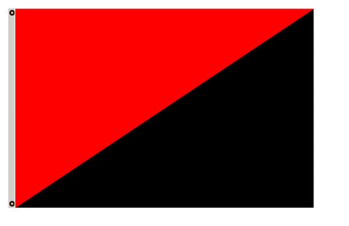 A red and black flag used as anarchy symbol banner landscape flag