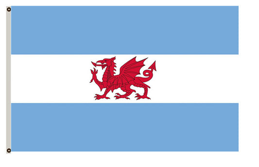 Puerto Madryn and the Welsh colony in Patagonia banner landscape flag