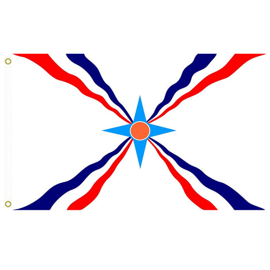 Fyon Assyrian people w o the standard of King Sargon I in the upper field Flag indoor and outdoor banner
