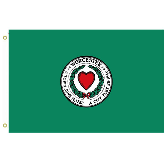 Fyon City of Worcester, Massachusetts Flag Indoor and outdoor banner