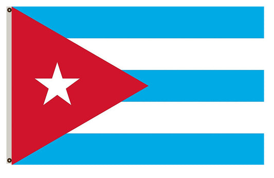 Fyon Cuba before its light blue stripes were changed to a darker shade Flag Indoor and outdoor banner