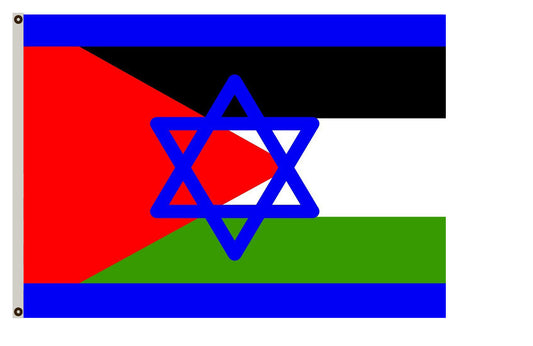 Fyon Israeli Palestinian flags superimposed Flag Indoor and outdoor banner
