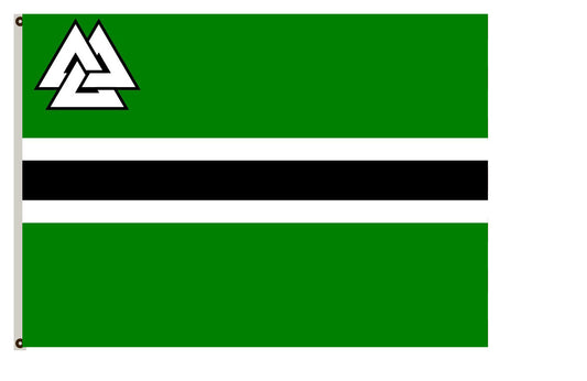 Fyon Vinland New Flag with Valknut  Designed by Shrine of Fire Flag Indoor and outdoor banner
