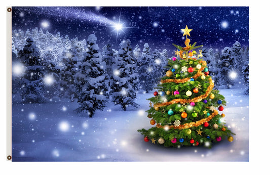Merry Christmas Flag Winter Christmas Trees Party Flag Indoor and outdoor banner