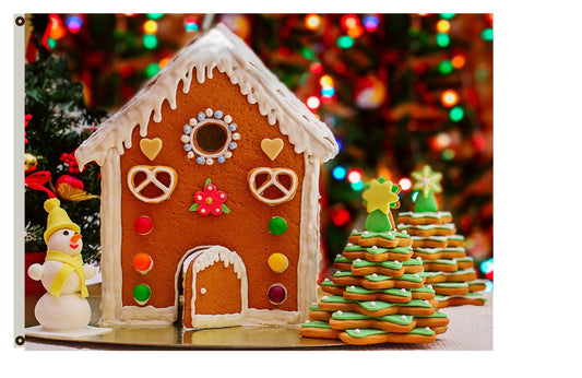 Merry Christmas  Flag Cookies house Flag Party Flag Indoor and outdoor banner