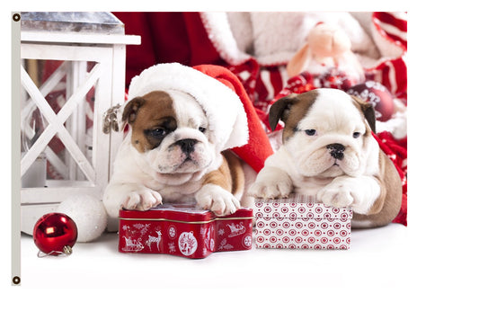 Merry Christmas  Flag Dogs Christmas gift Party Flag Indoor and outdoor banner