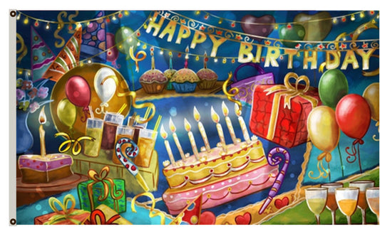 Happy Birthday Flag Party Flag Indoor and outdoor banner