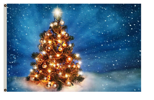 Merry Christmas Tree Flag Indoor and outdoor banner