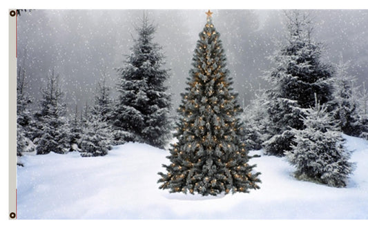 Merry Christmas Tree Flag Indoor and outdoor banner