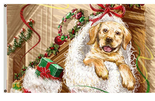 Merry Christmas Dogs Flag Indoor and outdoor banner