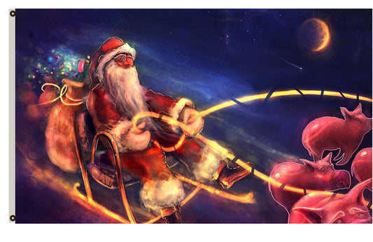 Merry Christmas Flag santa claus night christmas gifts Flag Indoor and outdoor banner