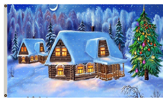 Merry Christmas  Flag Winter House Flag Indoor and outdoor banner