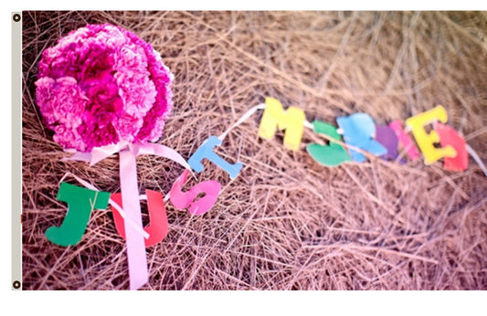 Flowers Bouquet Just Married Hay Mood Flag