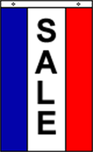 Sale - Vertical Message Flag Indoor and outdoor banner