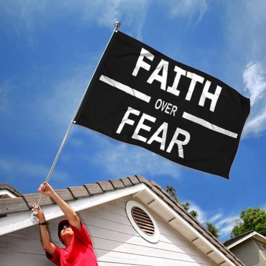 Fyon Faith Over Fear Flag Indoor and Outdoor Banner